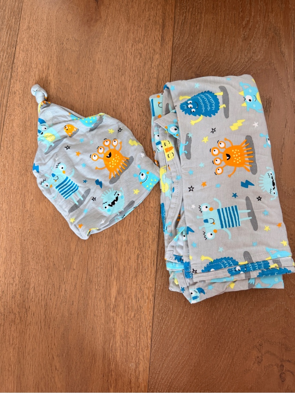 Little Sleepies Matching Swaddle Blanket and cap